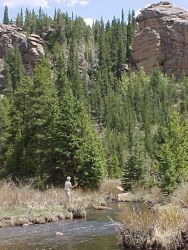 flyfishing and rock formations